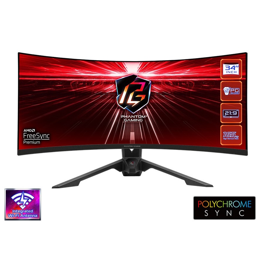 ASROCK PHANTOM GAMING PG34WQ15R3A - W-QHD 165Hz CURVED GAMING MONITOR