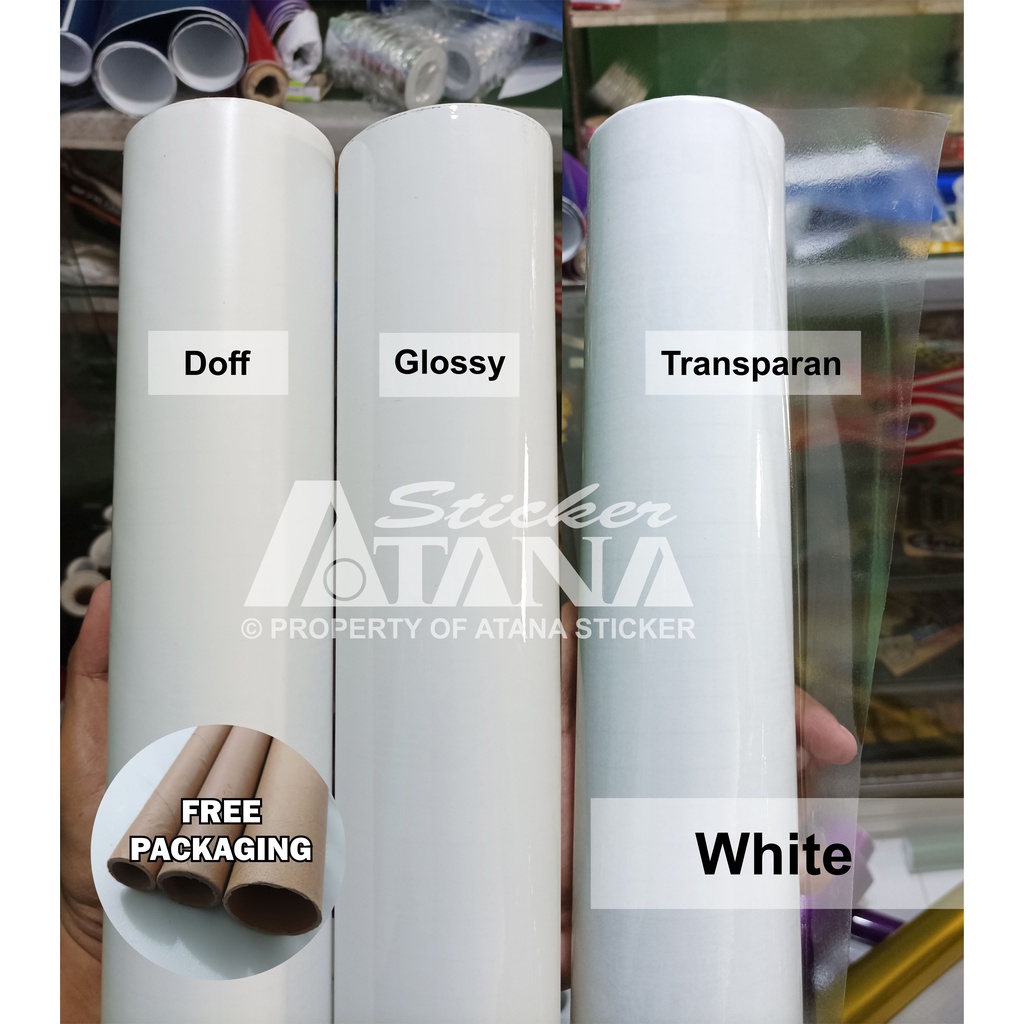 Skotlet Putih Glossy Doff Transparan Stiker White Bening Decal Anti Gores Gilap Metalik Dop Tembus Hybrid Smoke Variasi Aksesoris Dekorasi Motor Mobil Scolite Interior Eksterior Kaca Dinding Aquarium Kulkas Furniture Beat Vario PCX Scoopy NMAX Vespa Viar