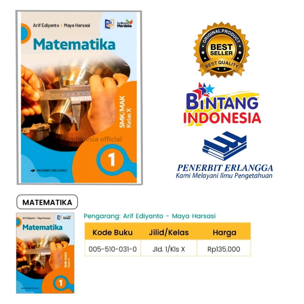 Buku Pelajaran Kelas 1 SMK/MAK Kurikulum Merdeka Erlangga