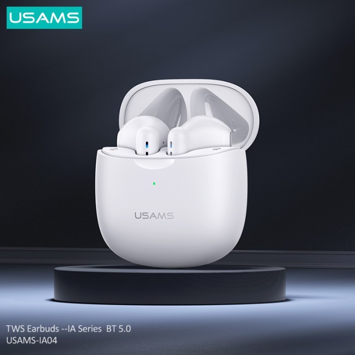 USAMS Original True Wireless Bluetooth Earphone TWS IA04 Mini Earbuds Stereo earphones Bass headset Sport gaming headphone - White