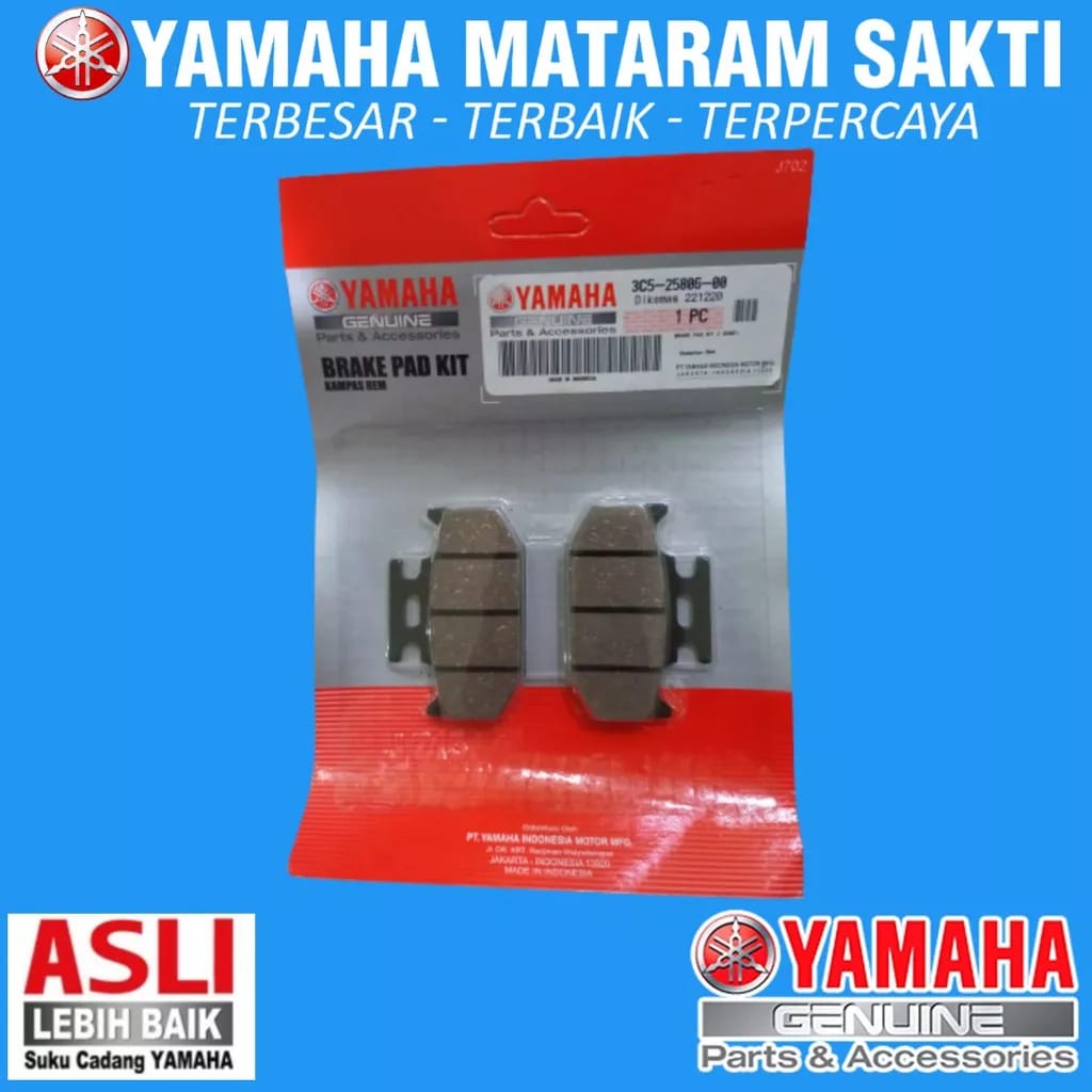 KAMPAS REM DISC DISK PAD BELAKANG WR155 WR 155 ORIGINAL 3C5-25806-00
