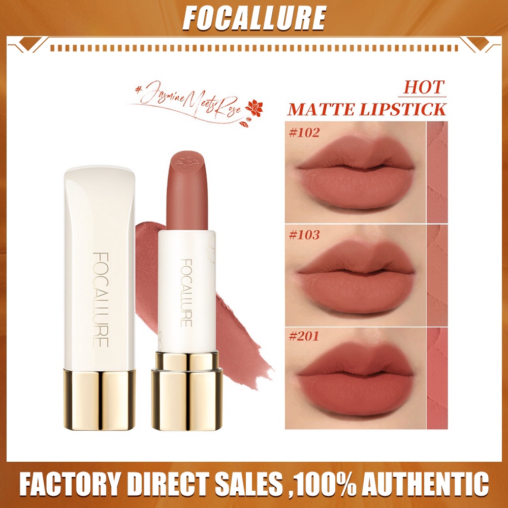 FOCALLURE #JasmineMeetsRose Matte Lipstick-Tahan Air Kosmetik Bibir Lipstik Untuk Bibir Lipstik Madam FA203