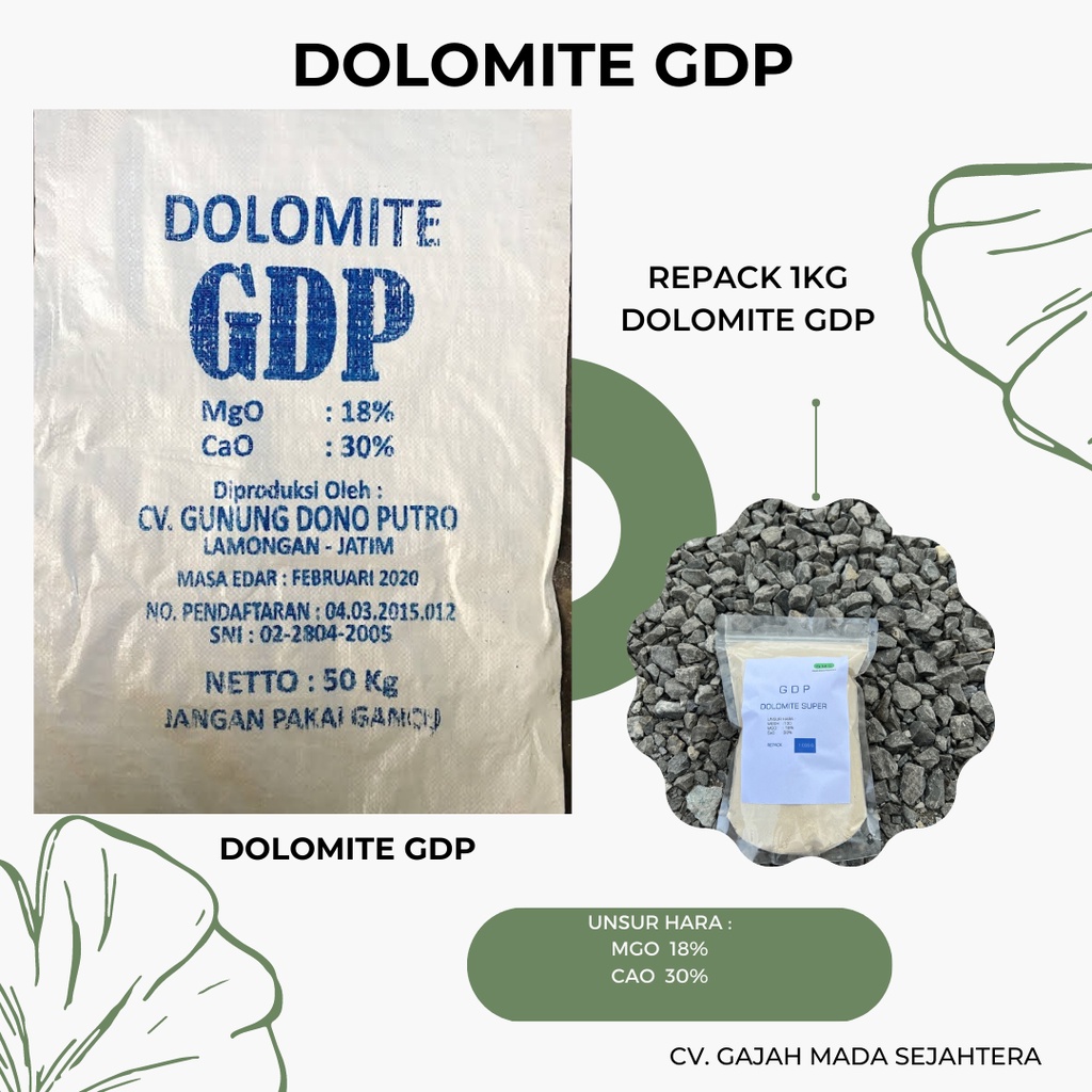 Pupuk KAPUR DOLOMITE GDP REPACK 1KG