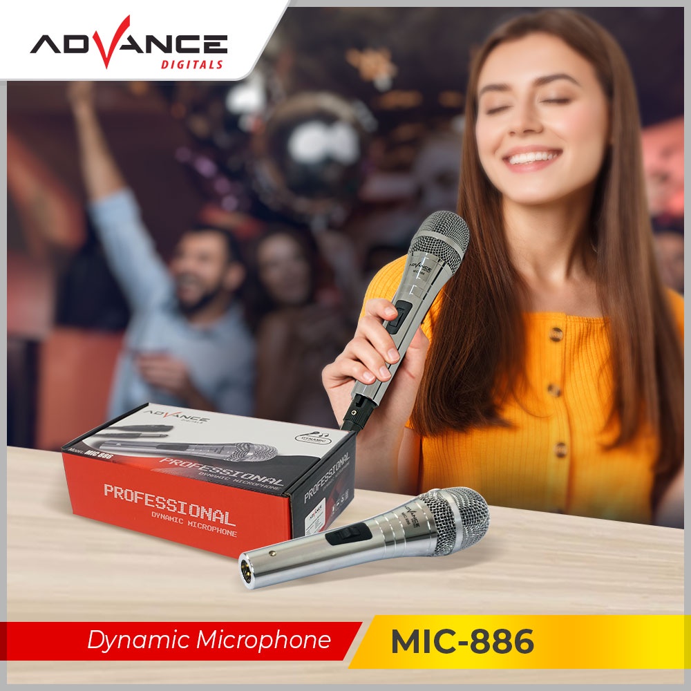 Advance MIC-886 Single Profesional Dynamic Microphone / Mic Kabel