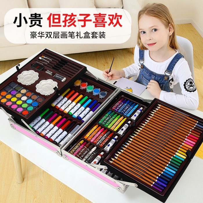 

Crayon Alat Lukis Set 208Pcs Crayon Oil Paste Pensil Warna Pensil Warna Cair