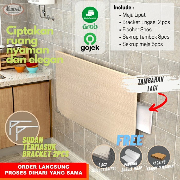 Meja Meja Lipat Dinding / Meja Gantung / Meja Komputer