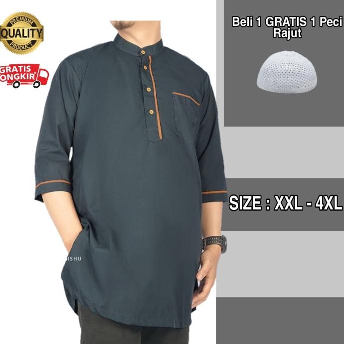 TERMURAH BIG SIZE Baju Koko Pakistan / Kurta Lengan 3/4 Gamis Pria XXL QAP 101 /BAJU KOKO PRIA/BAJU 