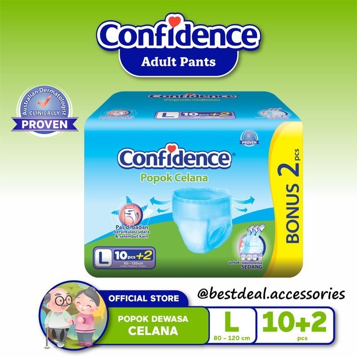 Terlaris Confidence Adult Pants L Isi 10 Popok Celana Diapers Dewasa