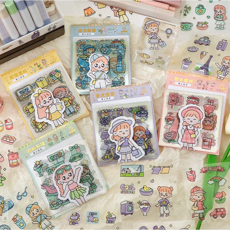 ISI 20 LEMBAR STICKER DECORATIVE PACK STIKER DEKORASI JOURNAL MOMO ANIMAL SERIES LUCU PET TRANSPARANT UNTUK HIAS SCRAPBOOK BUKU DIARY HP DLL @banyak