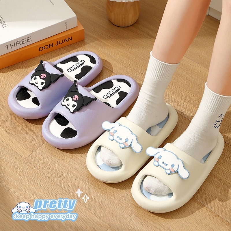 (READY) CHERRYBLOSSOM Sandal Slipper IMPORT Original Cinnamoroll Kuromi My Melody Motif Jelly Anti S