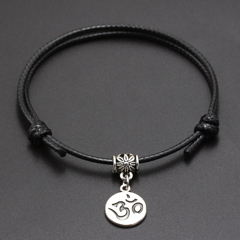 Gelang Handmade Rajarta Bandul Yoga Ohm Omkara Silver