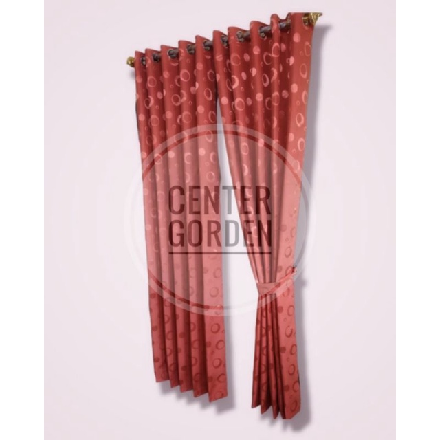 GORDEN SMOCKRING MINIMALIS MOTIF POLKADOT MERAH BATA