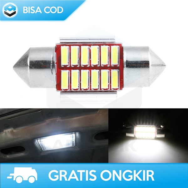 LAMPU PLAFON MOBIL LAMPU INTERIOR KABIN LED COOL WHITE 6000K ALUMINIUM