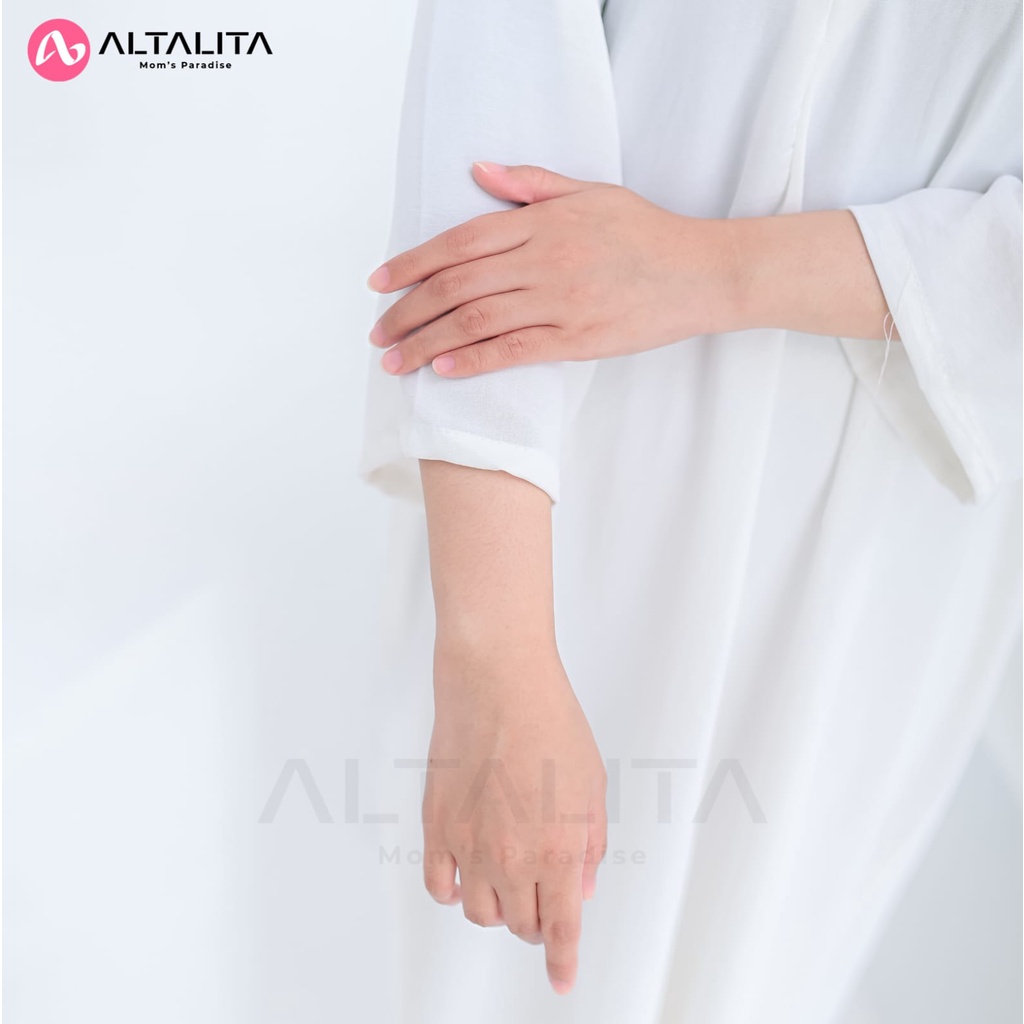 Altalita - Daster Gamis Panjang Lengan 3/4 Cringcle Airflow Polos Kekinian Semata Kaki Busui Jumbo LD 120