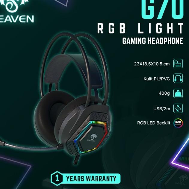 GrosirLeaven Headphone Gaming G70 RGB Lights - Hitam♫
