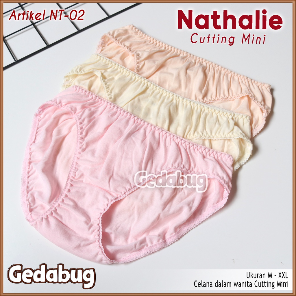 [ 3pc ] CD Wanita Nathalie NT-02 MINI | Celana dalam wanita dewasa Super Soft | Gedabug