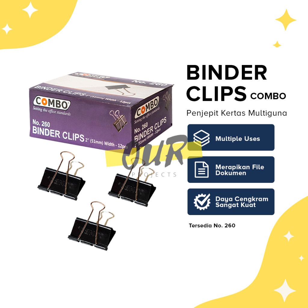 

BINDER CLIPS 260 MONTANA/COMBO, KLIP KERTAS, PENJEPIT KERTAS [Our_projects]