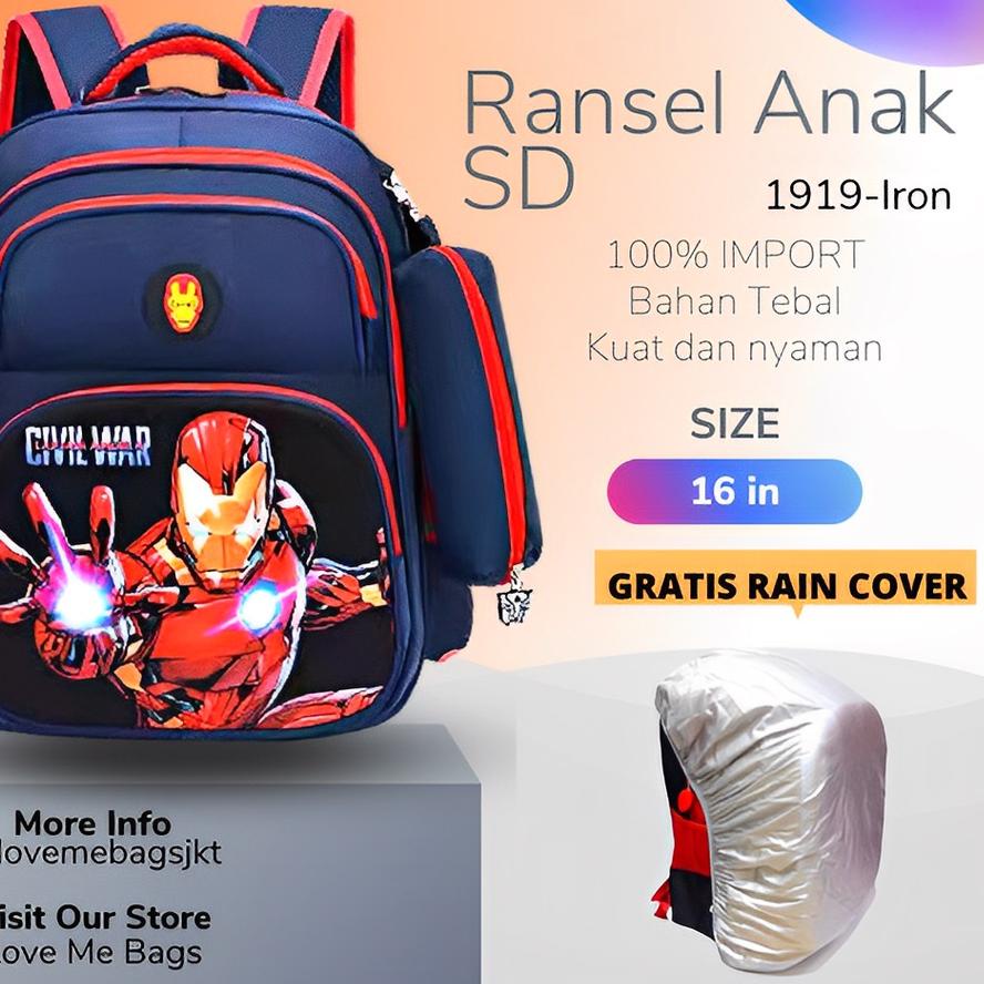 ✱ LMB Tas Sekolah Anak Laki Laki Sd Gratis kotak pensil Tas anak laki laki Tas sekolah Fashion anak 