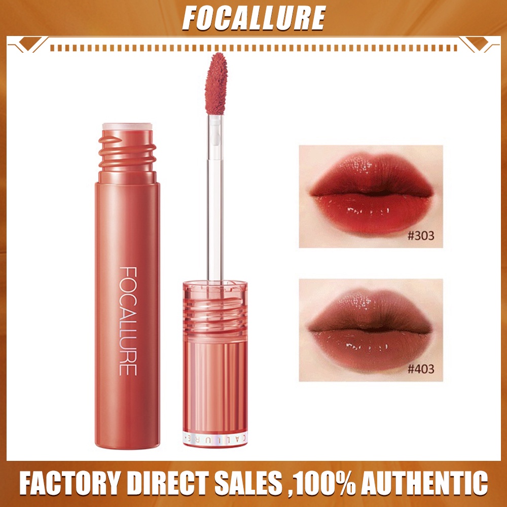 FOCALLUREFA208 Jelly-Clear Dewy Lipstick Tahan lama Lip Tint Lasting Glossy gloss Perawatan Bibir Pelembab Make Up