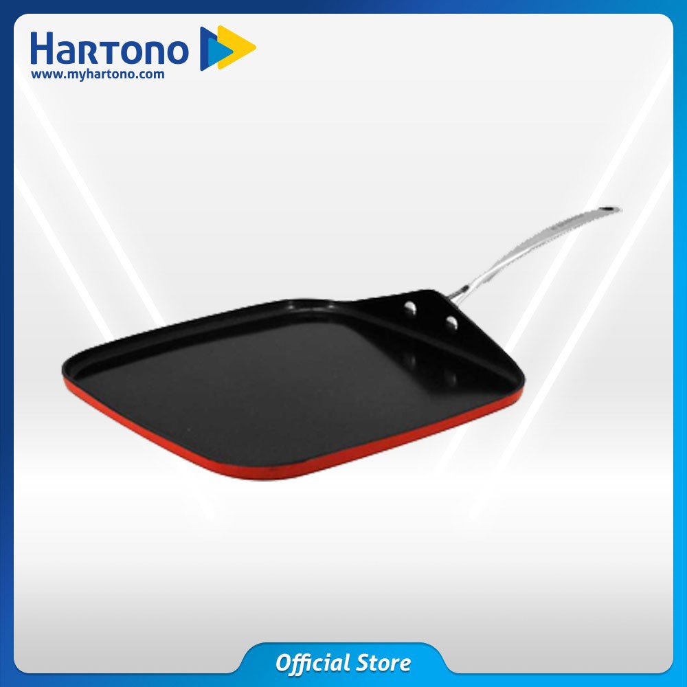 ECOPAN RED SQUARE GRIDDLE 28CM NECOSD11PCCR