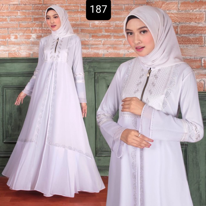 Gamis gamis abaya arab turkey long dress terbaru - 187, M(U9I1) Abaya Hitam Bordir REAL PICT Gamis T
