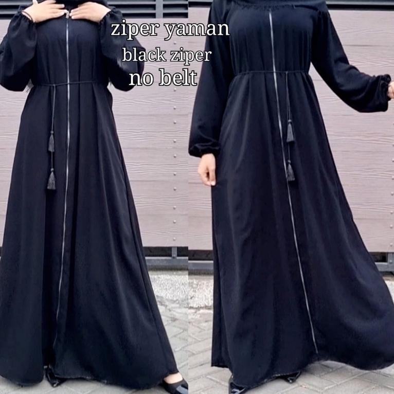 HOT U78 Abaya Gamis Hitam Baju Muslimah Dress Maxi Gamis Remaja Turki Zephy Dubai Ziper Yaman ぷ