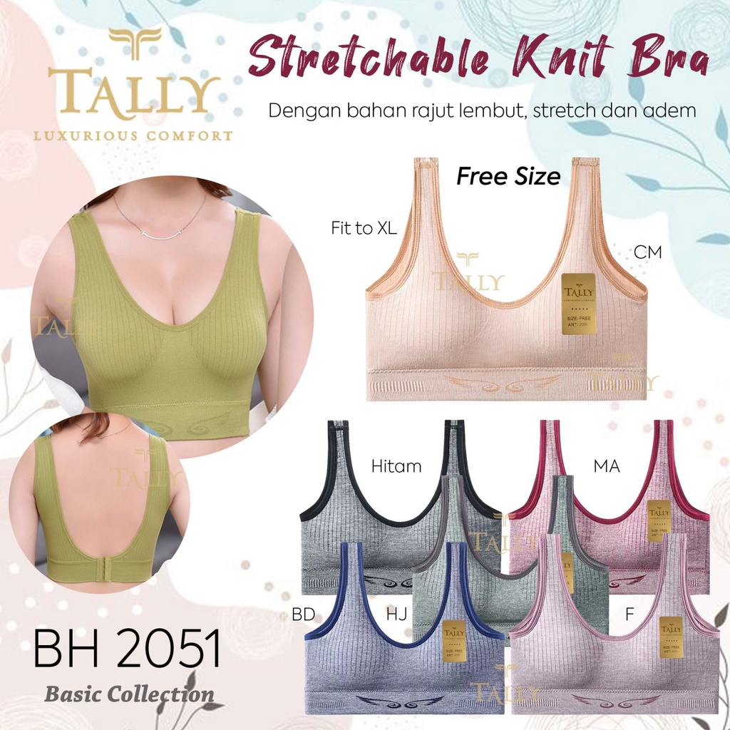 TALLY BRA BH RAJUT 2051 I FREE SIZE I FIT XL I CUP B I TANPA KAWAT I BUSA TIPIS I KAIT 3