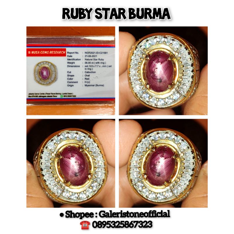 NATURAL RUBY STAR BURMA