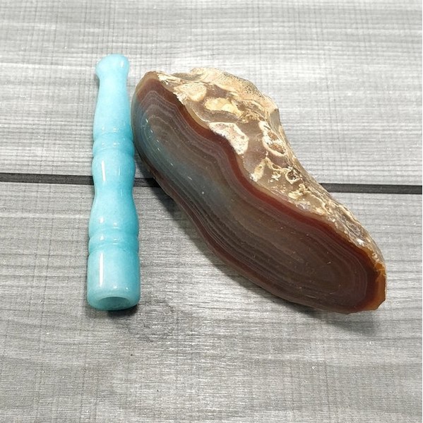 PIPA BATU GIOK BIRU ASLI NATURAL BATU PGS1353