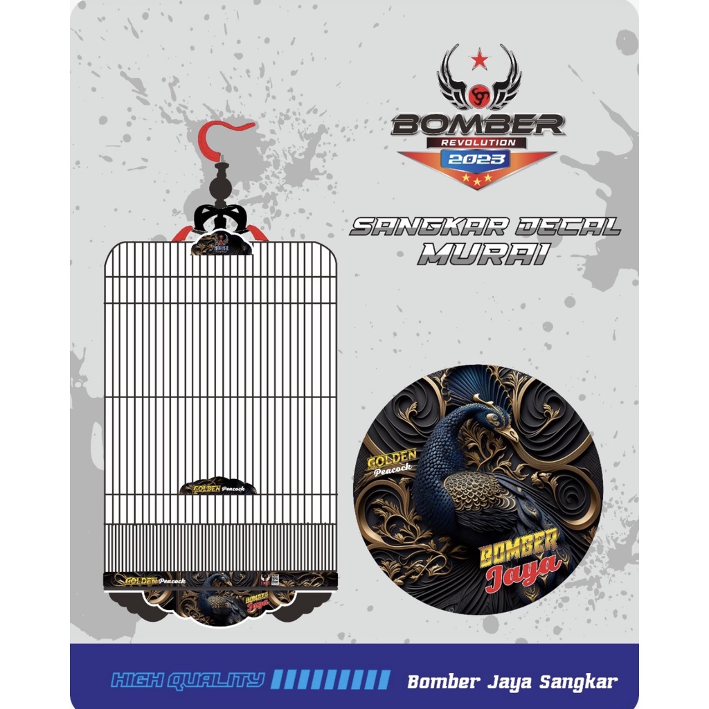 (READY STOCK) SANGKAR BURUNG BOMBER JAYA MURAI BATU DECAL PREMIUM MURAI BATU &amp; KACER KANDANG BURUNG