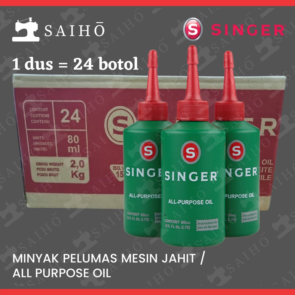 SINGER All Purpose Oil | Minyak Pelumas Untuk Mesin Jahit (1 kotak = 24 botol)