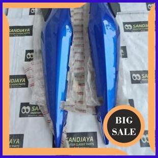 perkakas Cover Seat Body Bodi Belakang Kanan Kiri Set BLUE-BIRU KAWASAKI ZX130 ZX 130 Baru Asli Orig