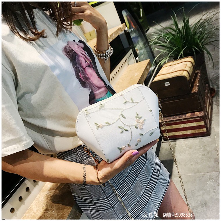 FYGALERY FYG1214 Tas Selempang Motif Bunga Bordir Perempuan Slingbag Fashion Wanita Sling Bag Korea Murah