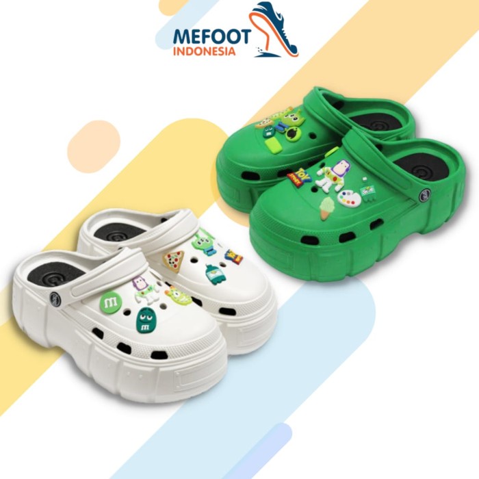 MEFOOT.ID SANDAL WANITA CROCS IMPORT KOREA SANDAL BAIM PIN TOY STORY