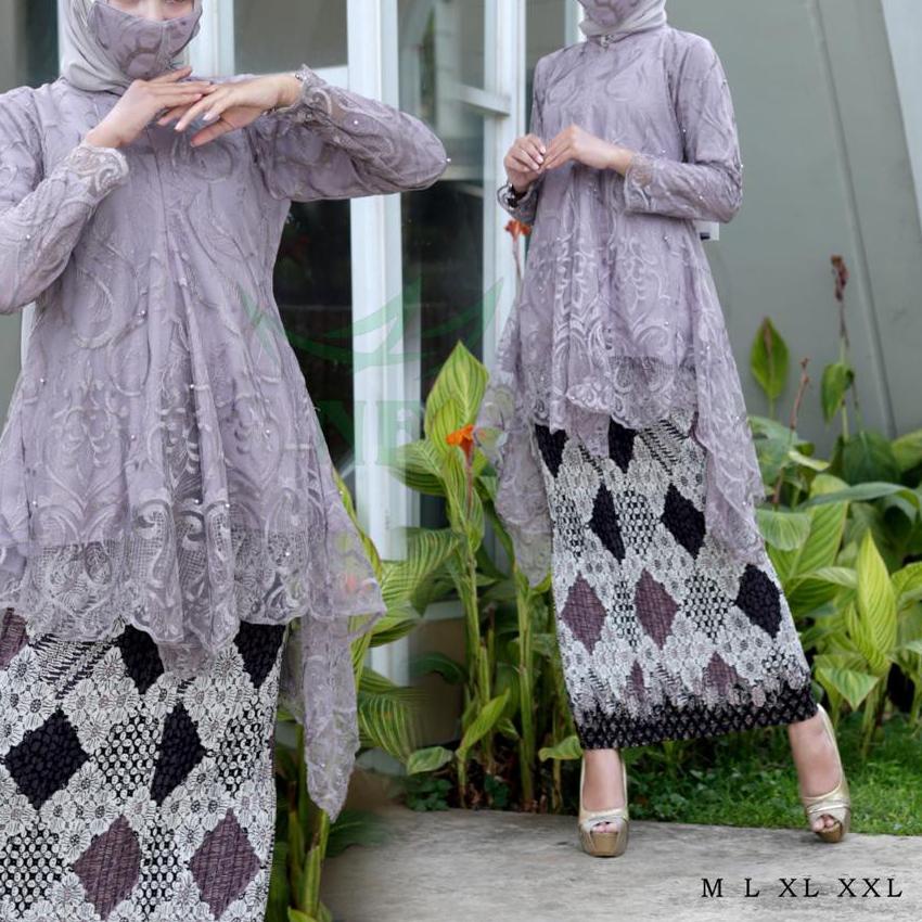 ➦ -Baju stelan kebaya modern - kebaya Brokat kekinian - tunik busui - kebaya pesta ➱