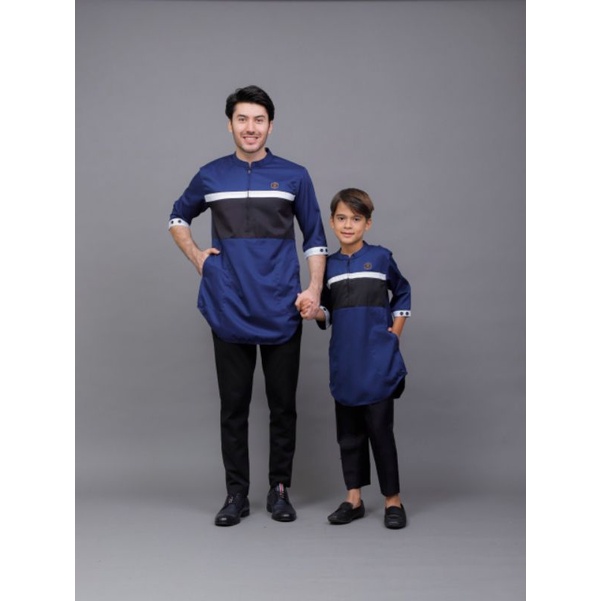 Baju koko couple ayah dan anak model aplikasi captain/koko kurta couple pria ayah dan anak