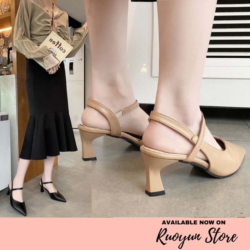 RYX - Giode Matte Sepatu Heels Slip On Wanita Fashion Casual / Kantoran / Pesta - Ori Import