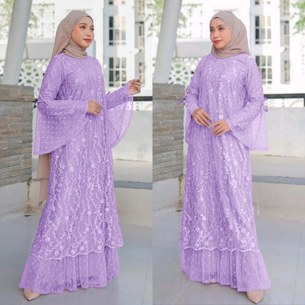 MX NABILA BRUKAT MEWAH 2XL XL L M / TERLARIS / GAMIS FASHION WANITA TERBARU / PAKAIAN DRESS PESTA