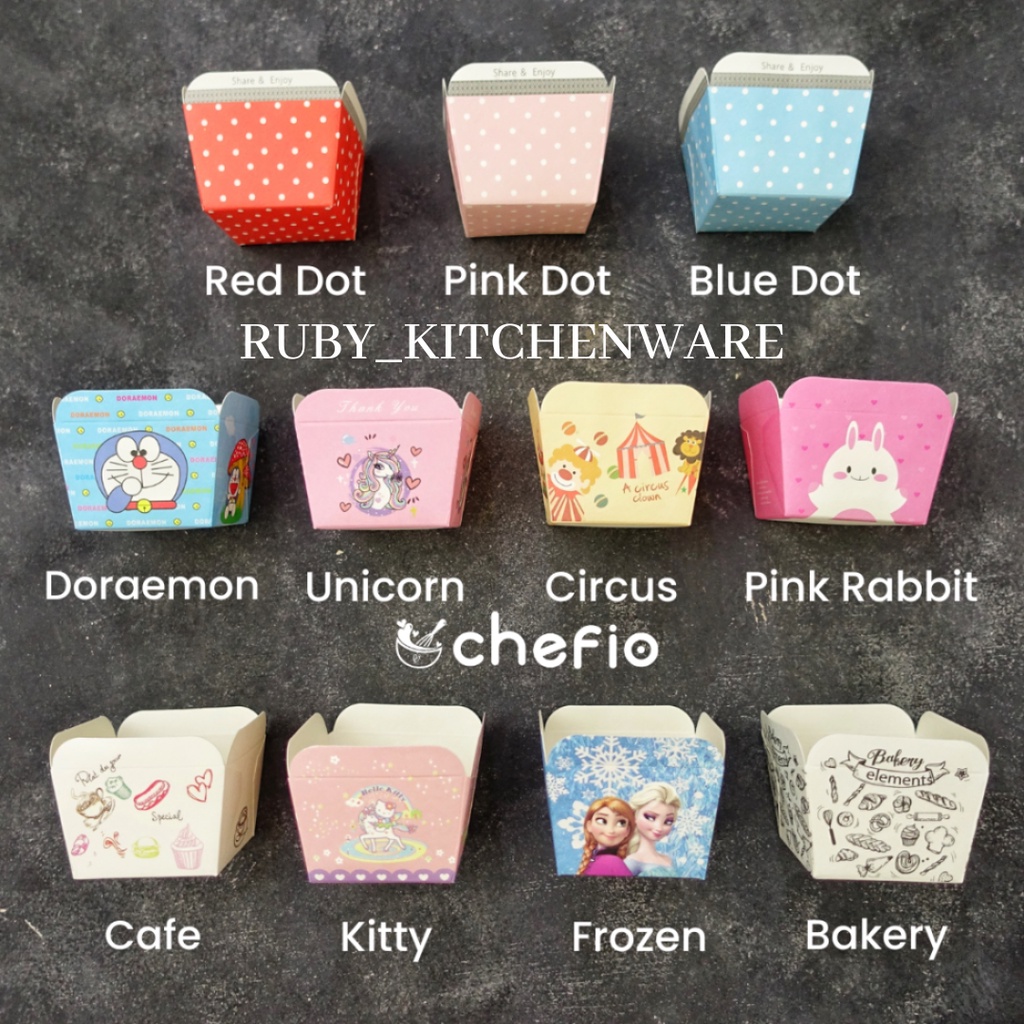 Paper Cupcake Case Kotak Kue Muffin Hokkaido Lava Cake Roti Bluder