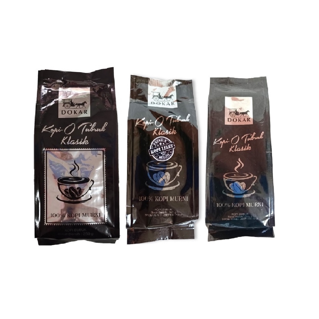 

100% KOPI MURNI - Kopi Robusta Kopi Tubruk merk DOKAR Bubuk Kopi Hitam (PREMIUM)