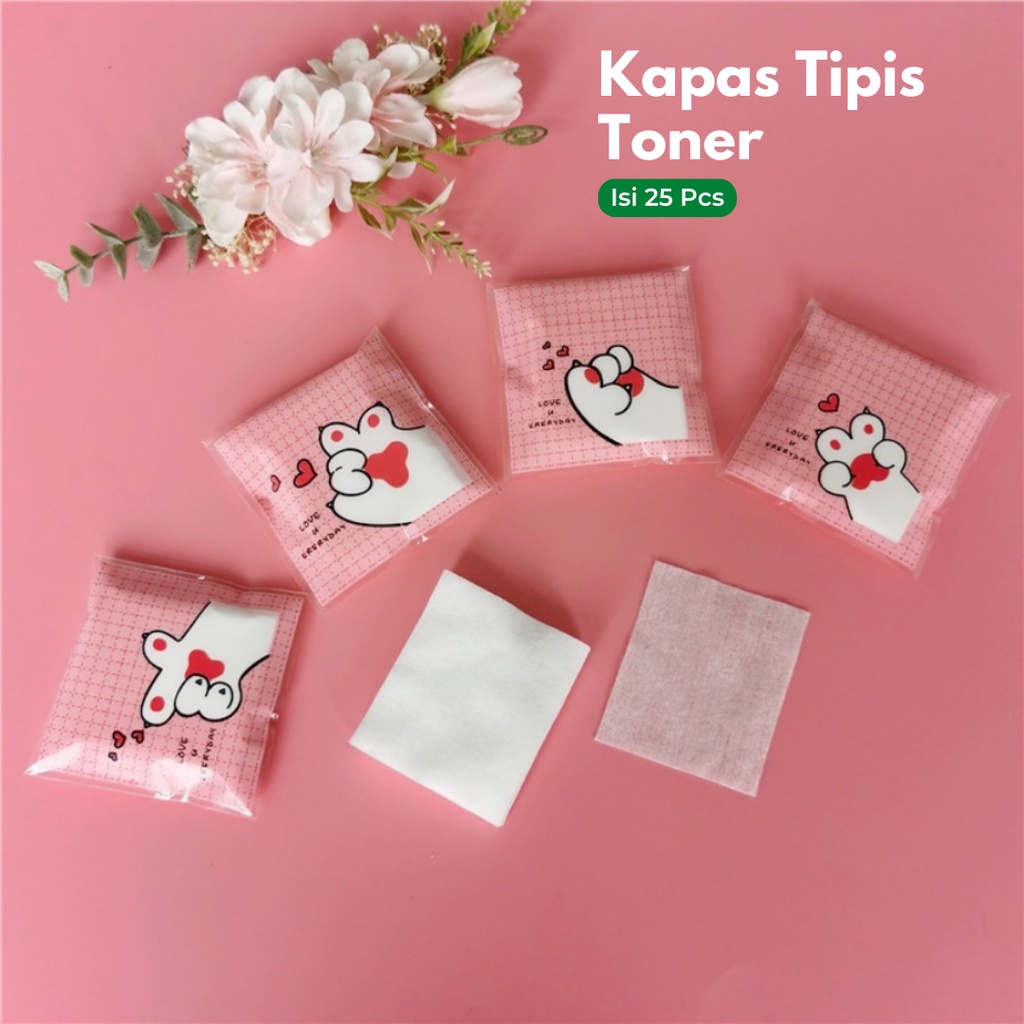 Kapas Toner Make Up Tipis Isi 25 Lembar Makeup Remover Isi 25 Pcs Karakter Motif / Wajah