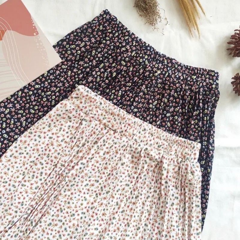 Rok Plisket motif/Rok Plisket Motif Premium/rok Plisket motif bunga kecil