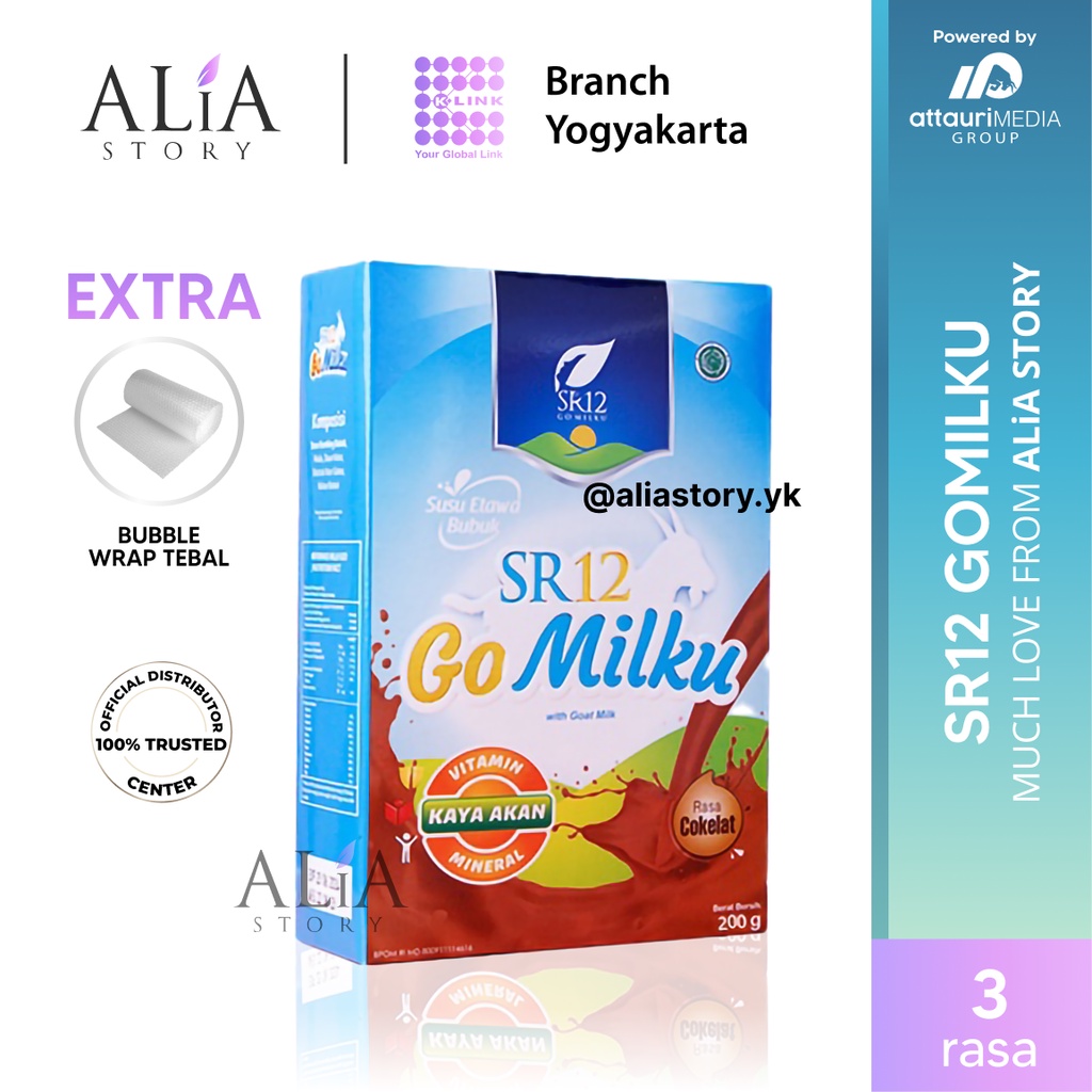 

Go Milku SR12 200gr & 600gr Susu kambing Etawa Halal Gomilku Meningkatkan Kesehatan Tulang Dan Mengurangi Kolesterol Darah Susu SR12 Go Milku Susu Pelancar ASI Susu Kecerdasan Anak - ALiA Story Yogyakarta