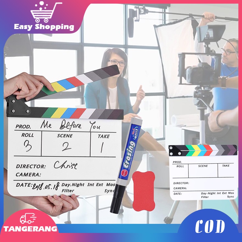 Clapper Board Cinema Movie Clapperboard Colorful Claper Board Profesional Claperboard Papan Cut Action Film