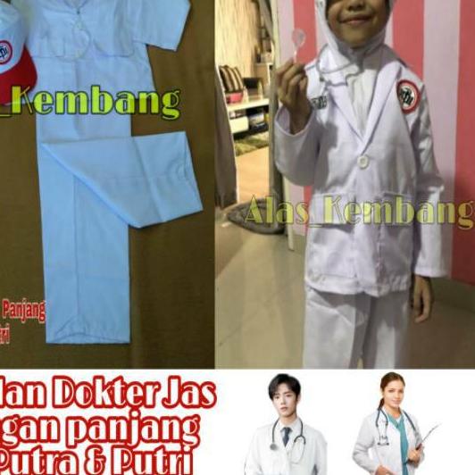 ♫ TERBARU Baju Dokter Model Jaz Lengan Panjang / Kostum Dokter u/Putra-Putri ☎