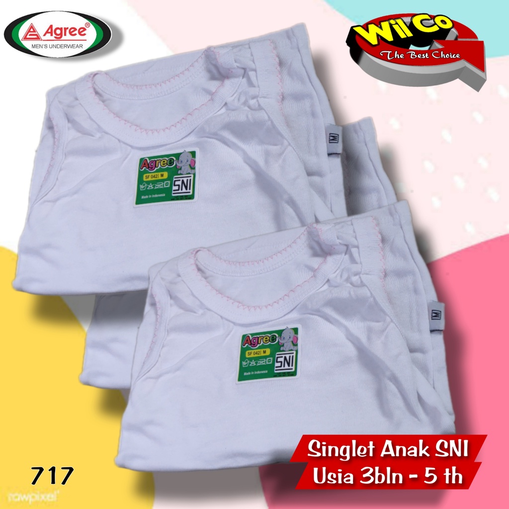 K717 - SINGLET KAOS DALAM ANAK PEREMPUAN SNI AGREE USIA 3 BLN - 4 TH