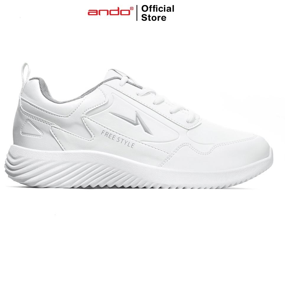 LANGSUNG KIRIM Ando Official Sepatu Sneakers Ehner Pria Dewasa - Putih