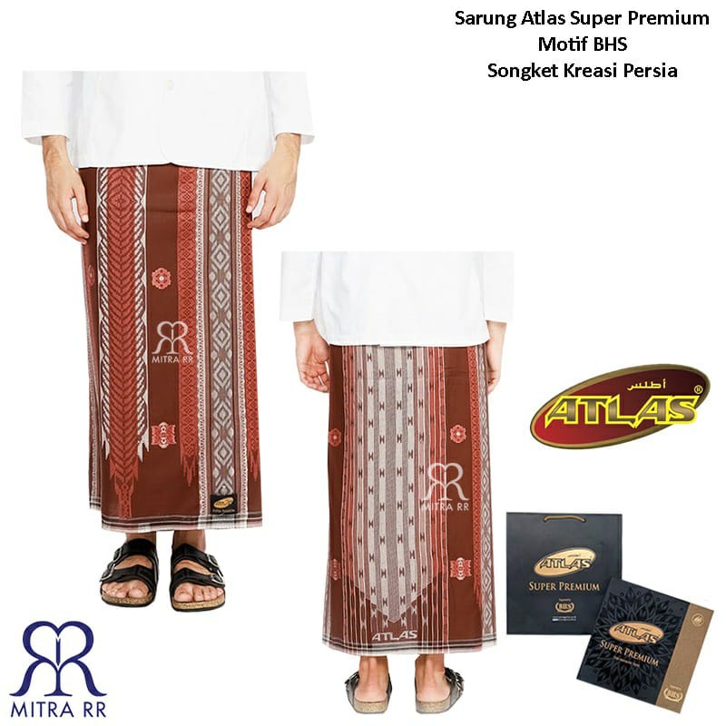 Sarung Tenun Atlas Super Premium Songket Kreasi Persia Motif BHS