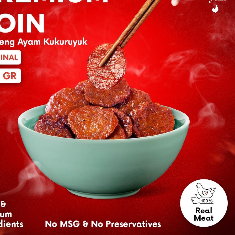 

♩ [PREMIUM COIN] Dendeng Ayam Kukuruyuk Kukuruyuk Makanan Siap Saji - 500 Gram ➾