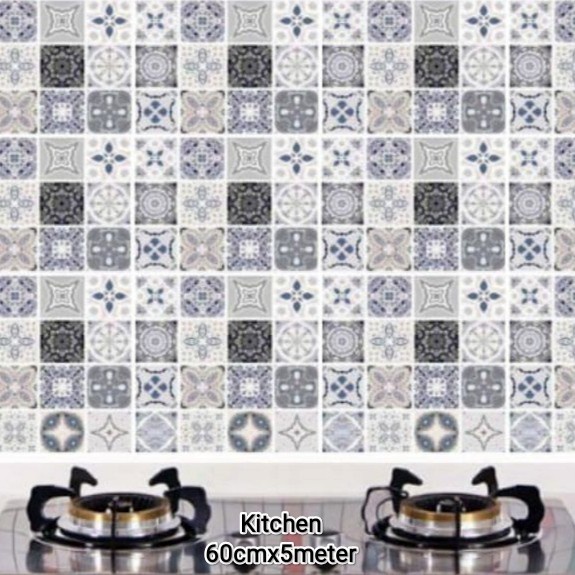 WALLPAPER LANTAI KAMAR MANDI / STICKER DINDING SERBAGUNA 3D ANTI AIR